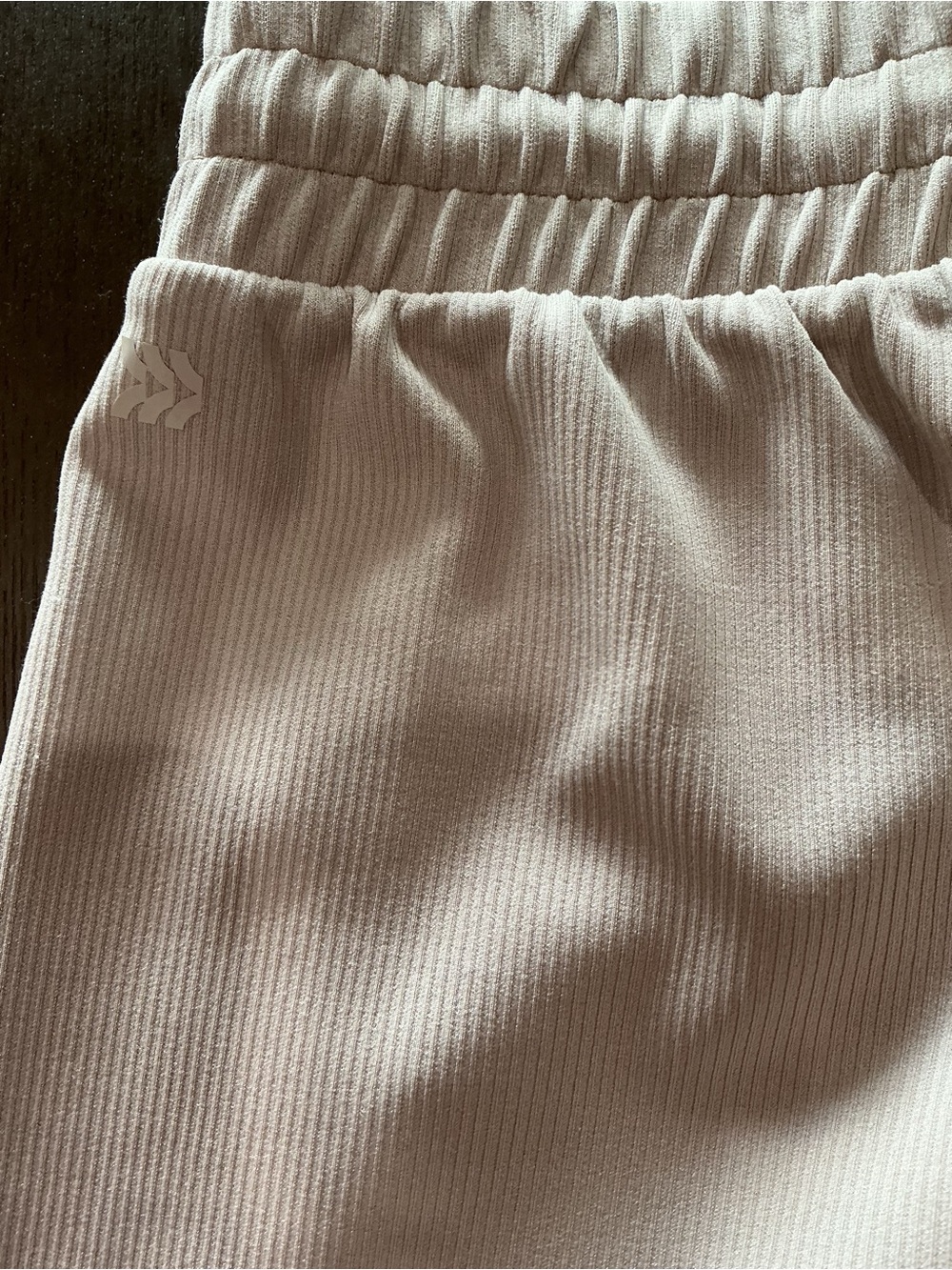 All In Motion White Wide-Leg Ribbed Pants with Drawstring Waist - Picture 6 of 6